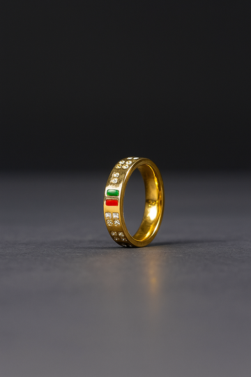 Luxury Gold Crystal Band Ring