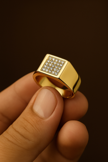 Luxe Square Diamond Men’s Ring