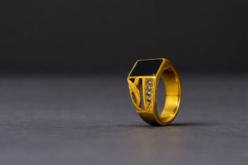 Black Onyx Gold Signet Ring